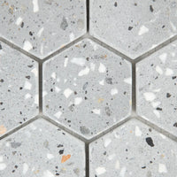 Focus sur les finitions de la Mosaïque Hexagone Terrazzo Dark Grey