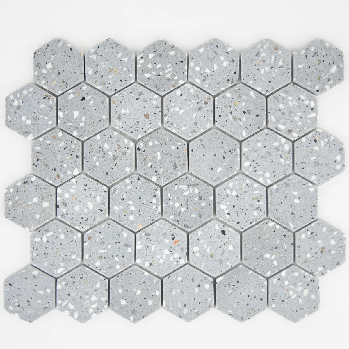 Mosaïque Hexagone Terrazzo Dark Grey