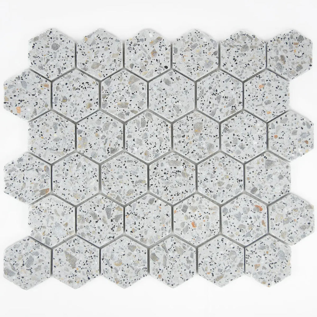 Mosaïque Hexagone Terrazzo Light Grey