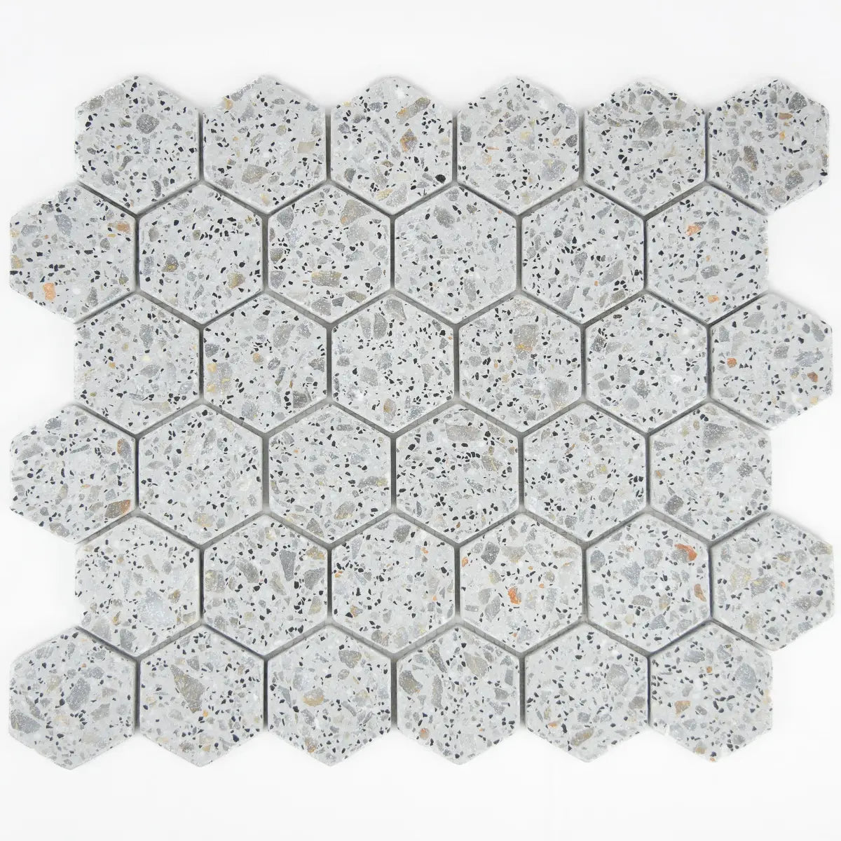 Mosaïque Hexagone Terrazzo Light Grey