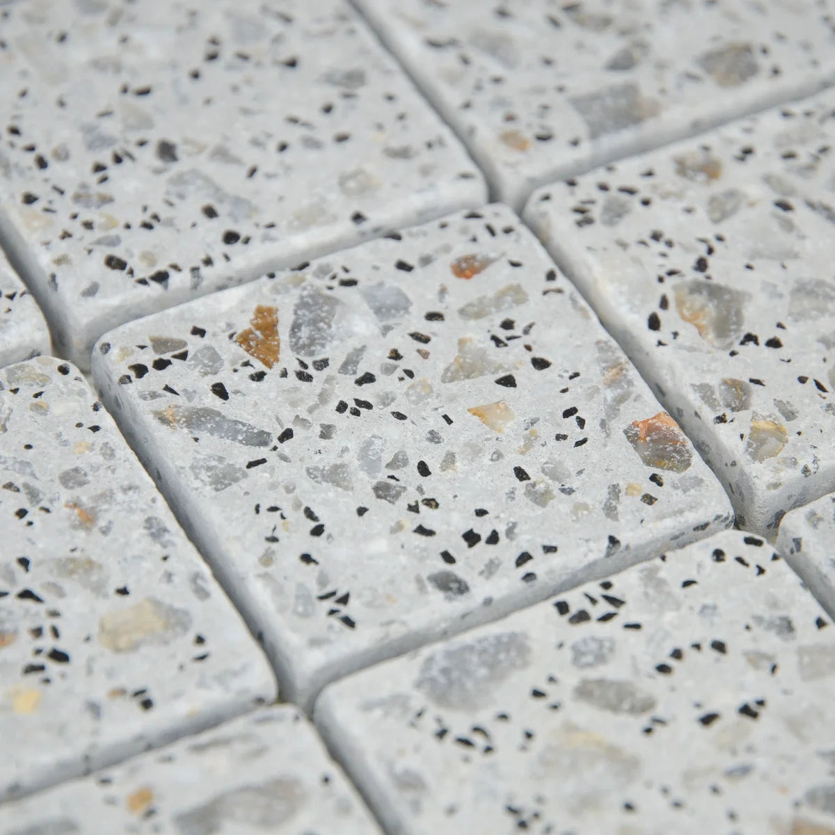 Texture et rendu de la Mosaïque Terrazzo Light Grey