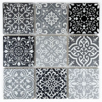 Mosaïque travertin gris motifs baroques 10x10 cm vue principale