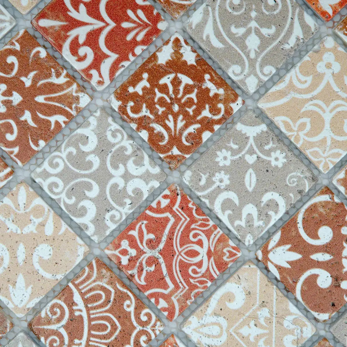 Mosaïque travertin baroque marron petit format