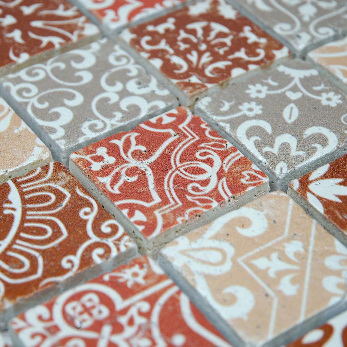 Mosaïque travertin baroque marron petit format