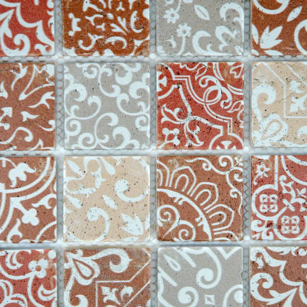 Mosaïque travertin baroque marron petit format
