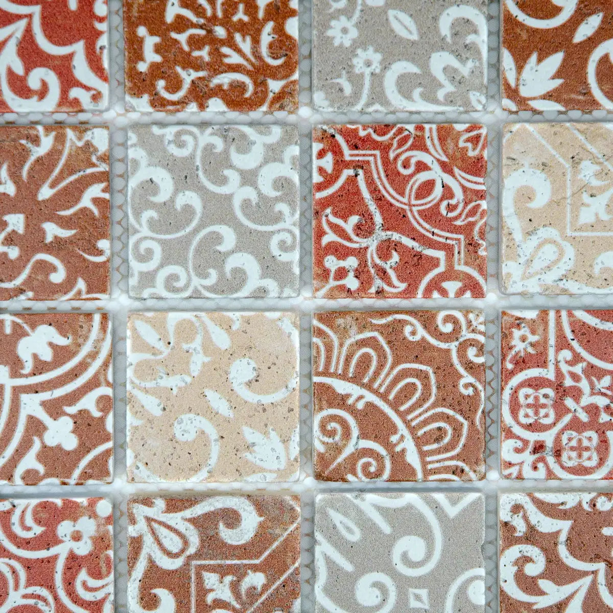 Mosaïque travertin baroque marron petit format