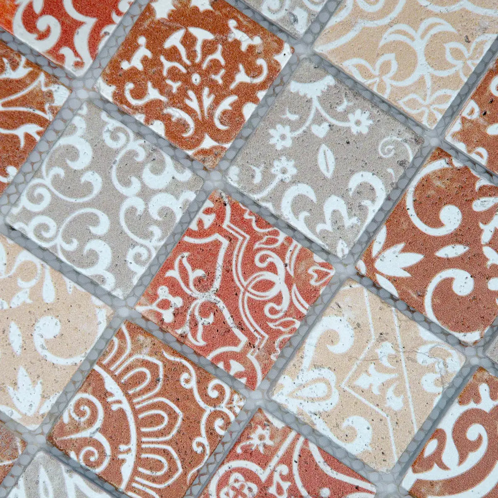 Mosaïque travertin baroque marron petit format