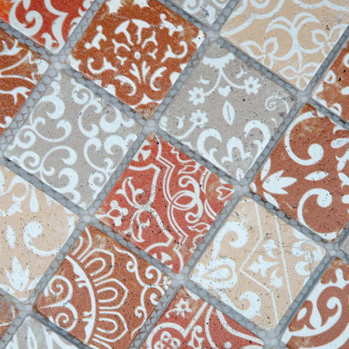 Mosaïque travertin baroque marron petit format