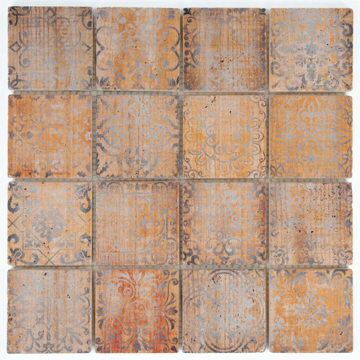 Mosaïque travertin Castel Wood Silver 7,5x7,5 cm vue principale