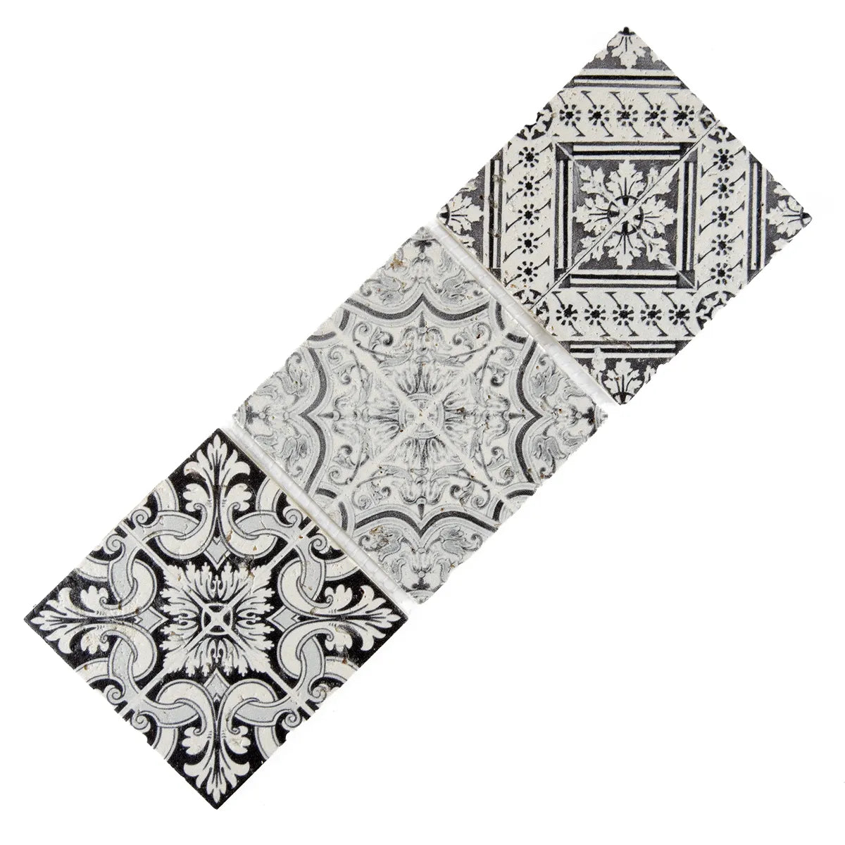 Mosaique decor renaissance travertin decore noir