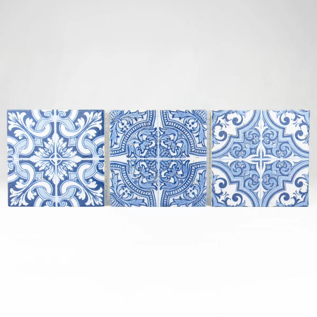 Motif mosaïque travertin Renaissance bleu 10x30,5 cm pattern décoration pierre