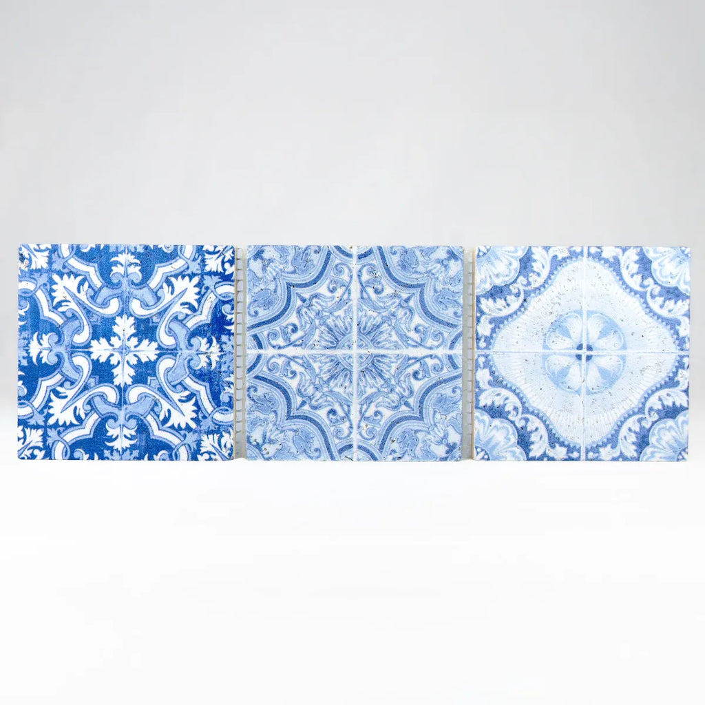 Arrangement mosaïque travertin Renaissance bleu 10x30,5 cm design carrelage