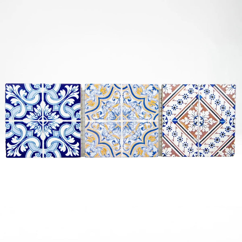 Travertin color mosaïque motifs Renaissance ornementaux teintés naturel