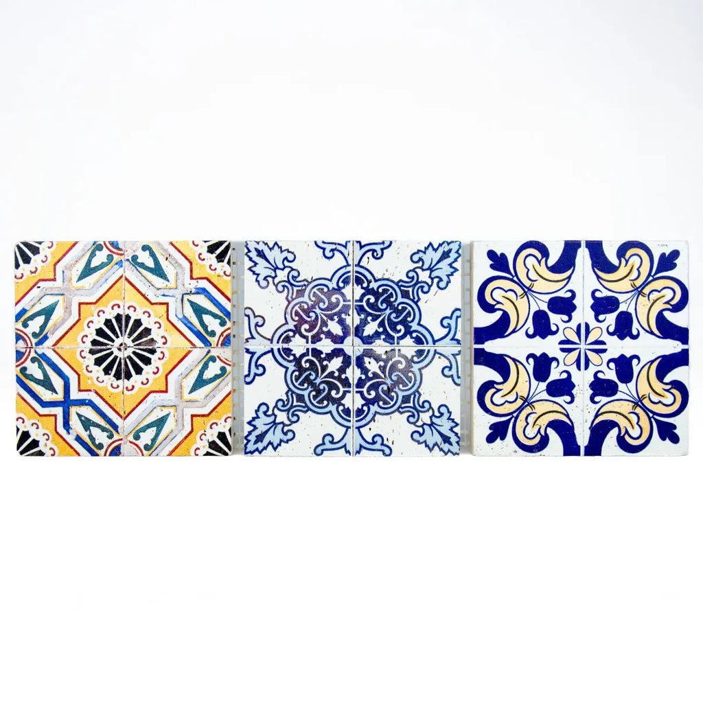 Mosaïque travertin color motifs variés Renaissance zoom détail teinte