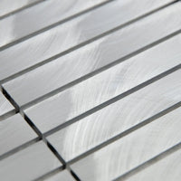 Mosaïque en inox gris barrette tube matiere