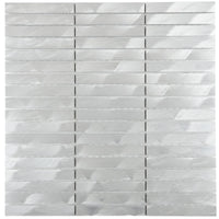 Mosaïque en inox gris barrette tube 