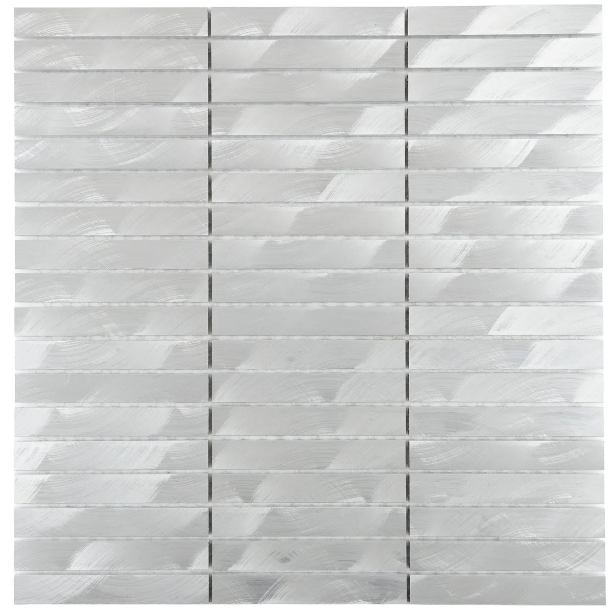 Mosaïque en inox gris barrette tube 