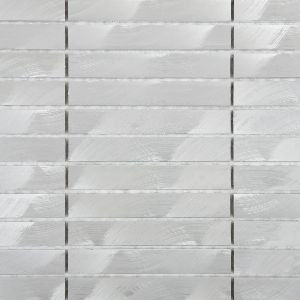 Mosaïque en inox gris barrette tube  zoomé