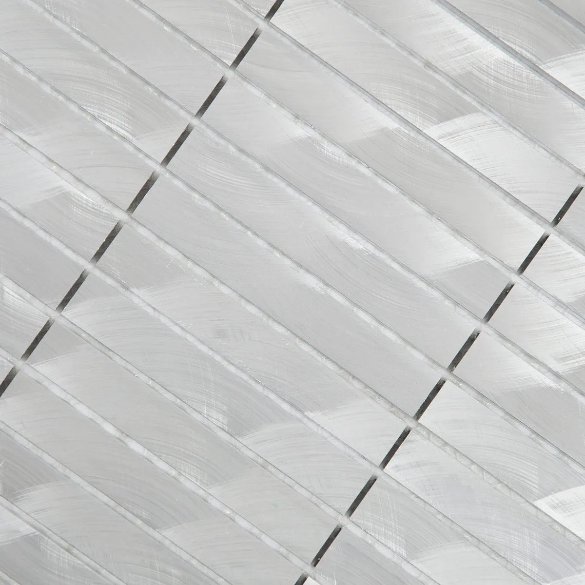Mosaïque en inox gris barrette tube zoom perspective