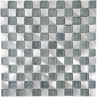 Mosaïque verre et aluminium argent