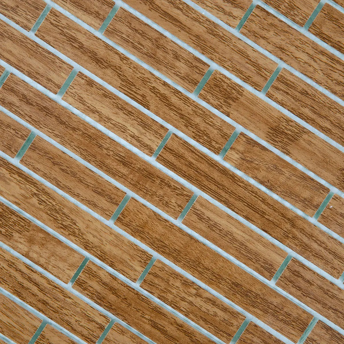 Mosaïque en barrette de verre effet bois haut