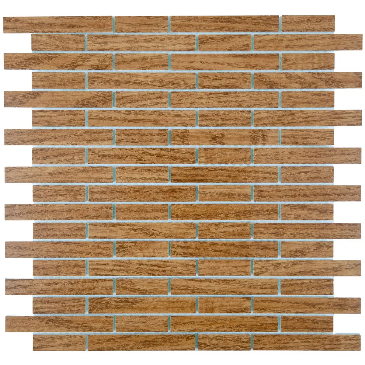 Mosaïque en barrette de verre effet bois