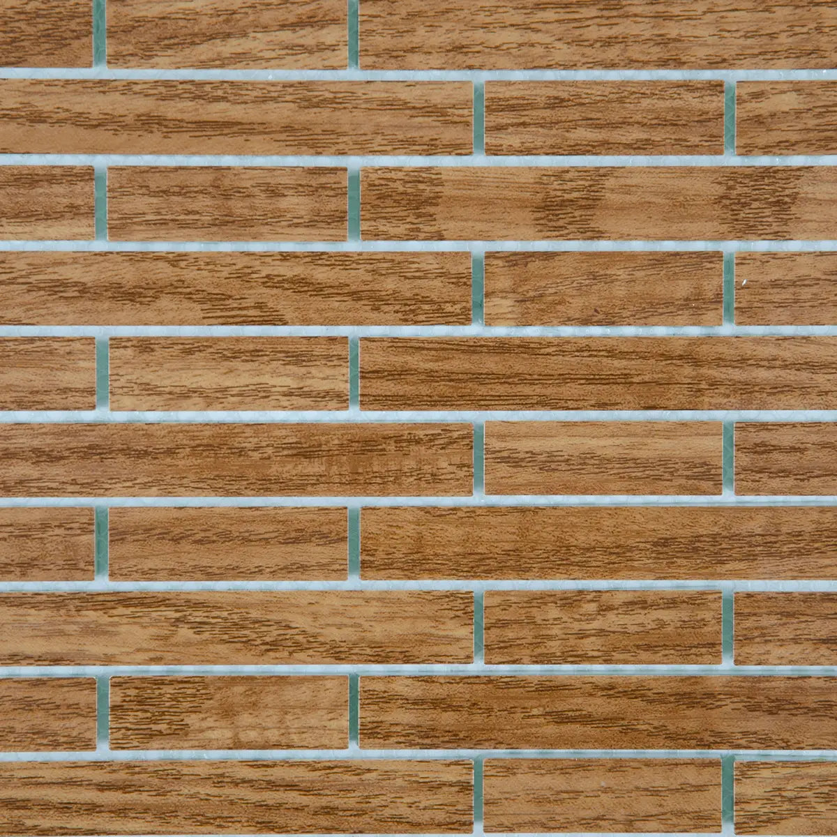 Mosaïque en barrette de verre effet bois zoom