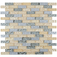 Mosaïque barrette verre gris et jaune