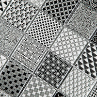 Mosaïque en verre gris et noir motif matiere