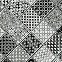 Mosaïque en verre gris et noir motif perspective zoom