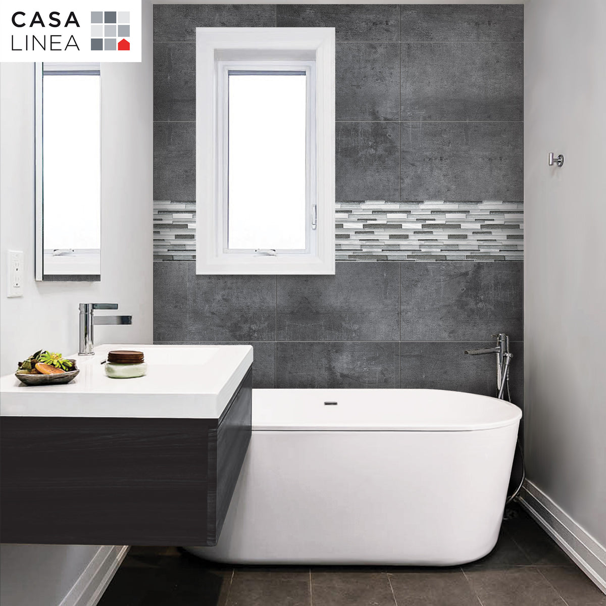 Mosaïque barrette multiformat mix grey alu