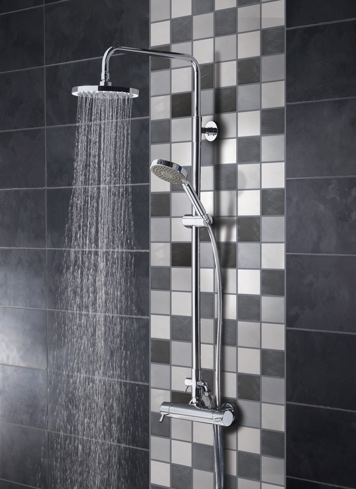 Mosaique carre gris noir