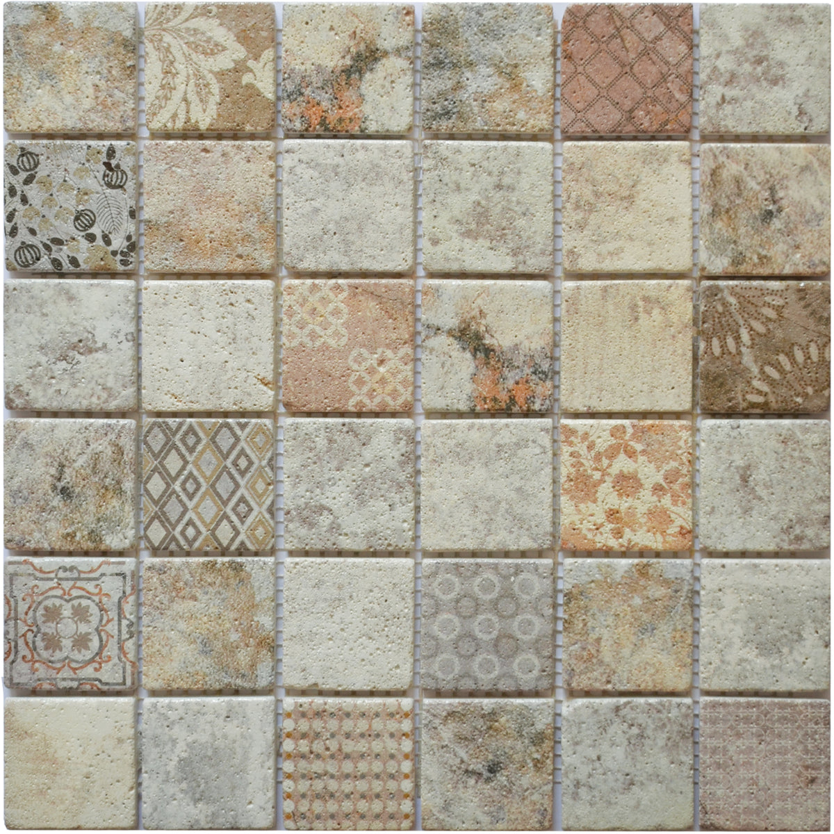 Mosaïque imprimé patine