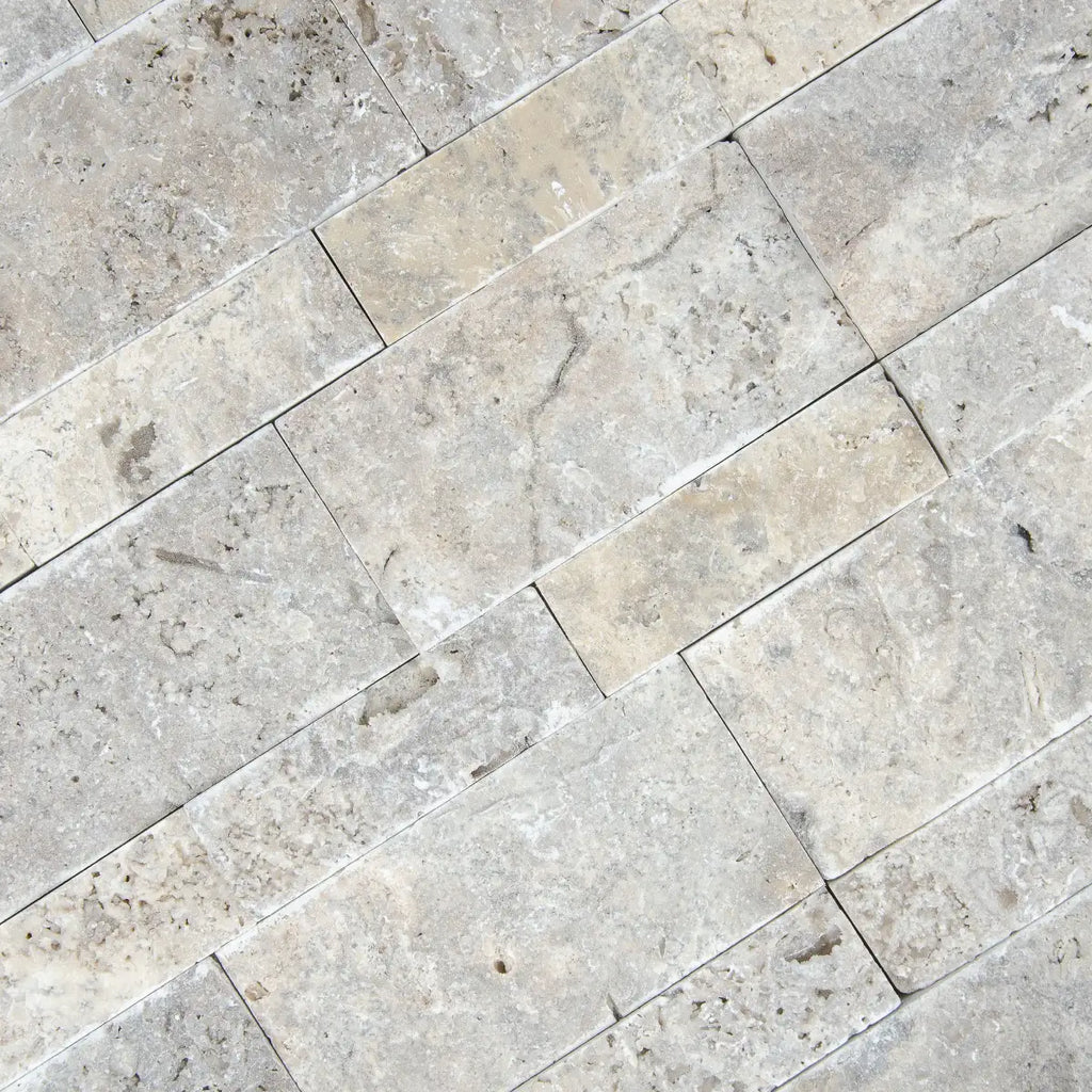 Texture et rendu du Parement Travertin Gris
