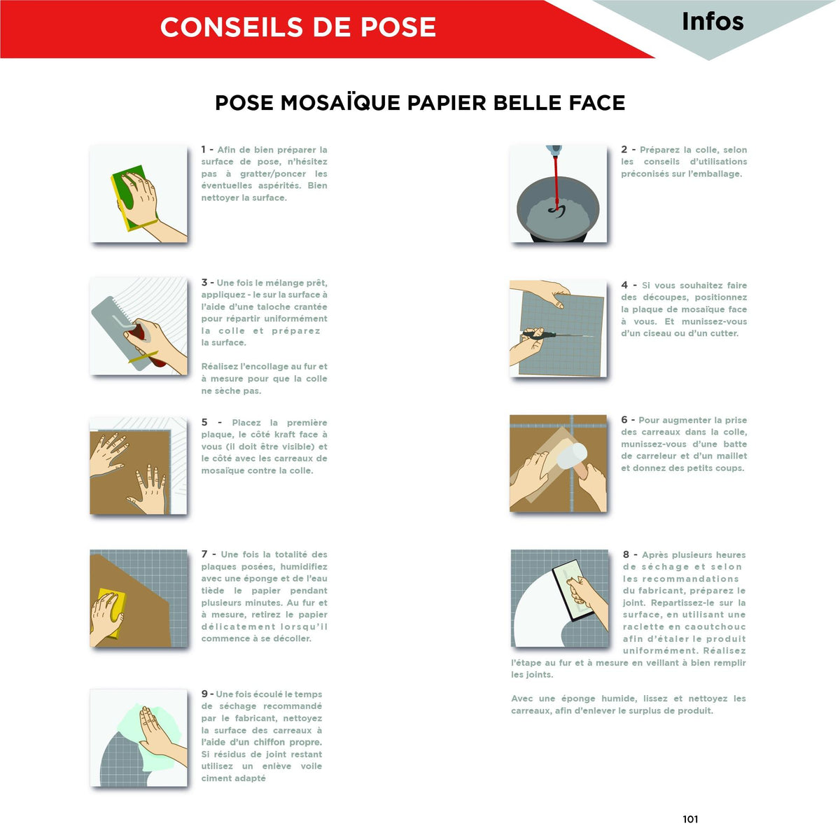 Mosaique decoration rouge