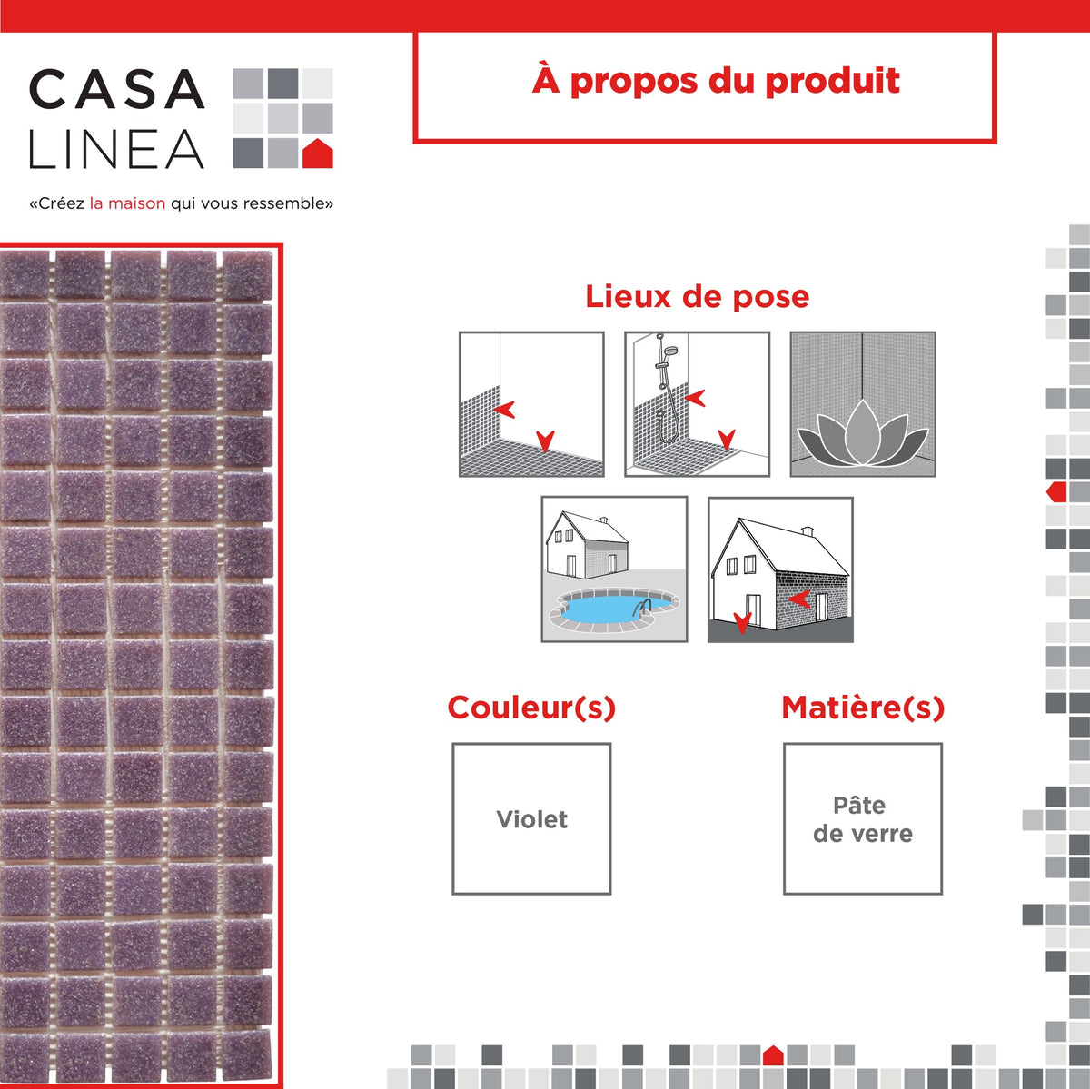 Mosaique decoration violet