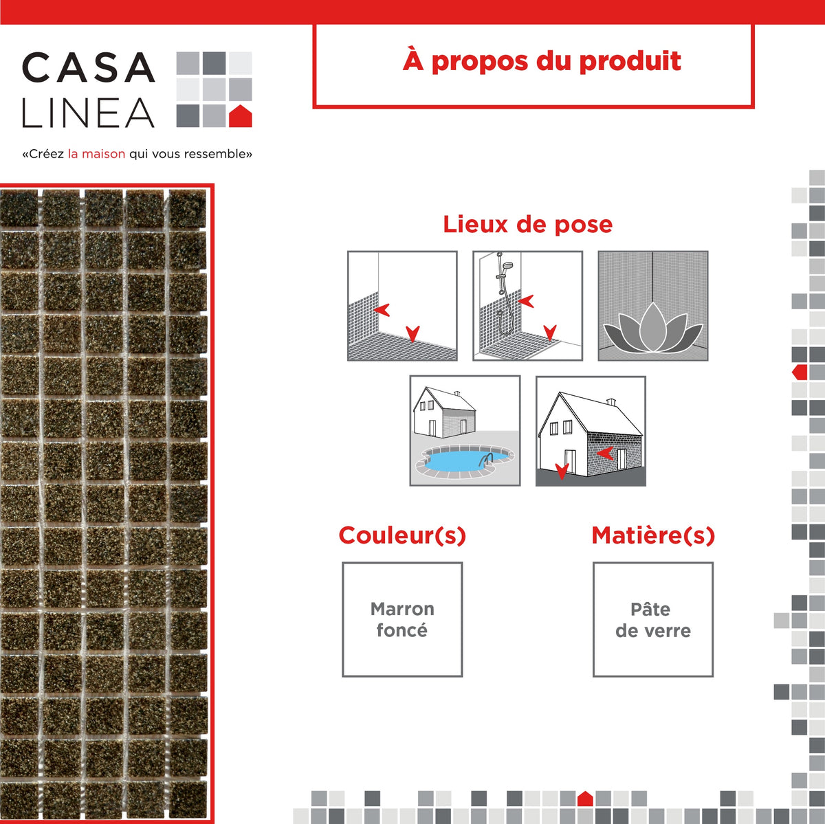 Mosaique decoration marron