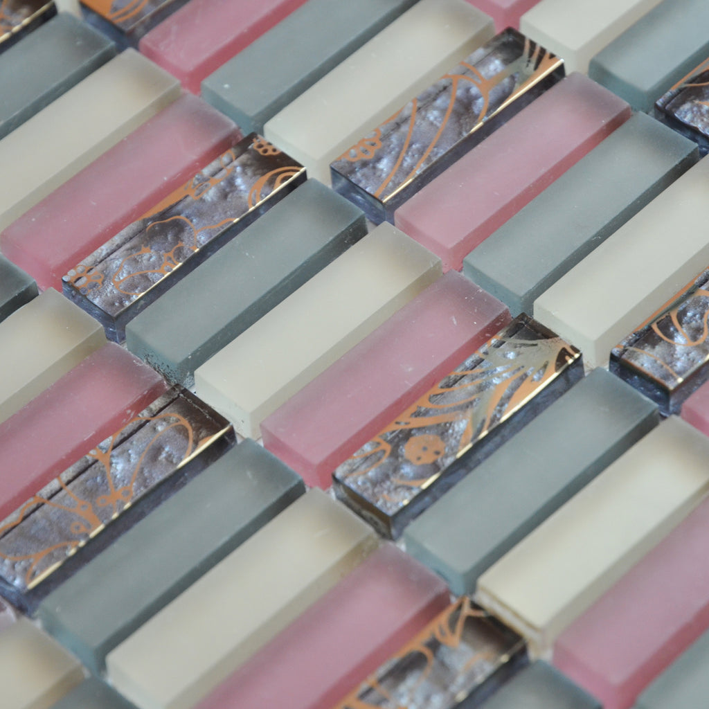 Mosaique contemporains barrette mauve