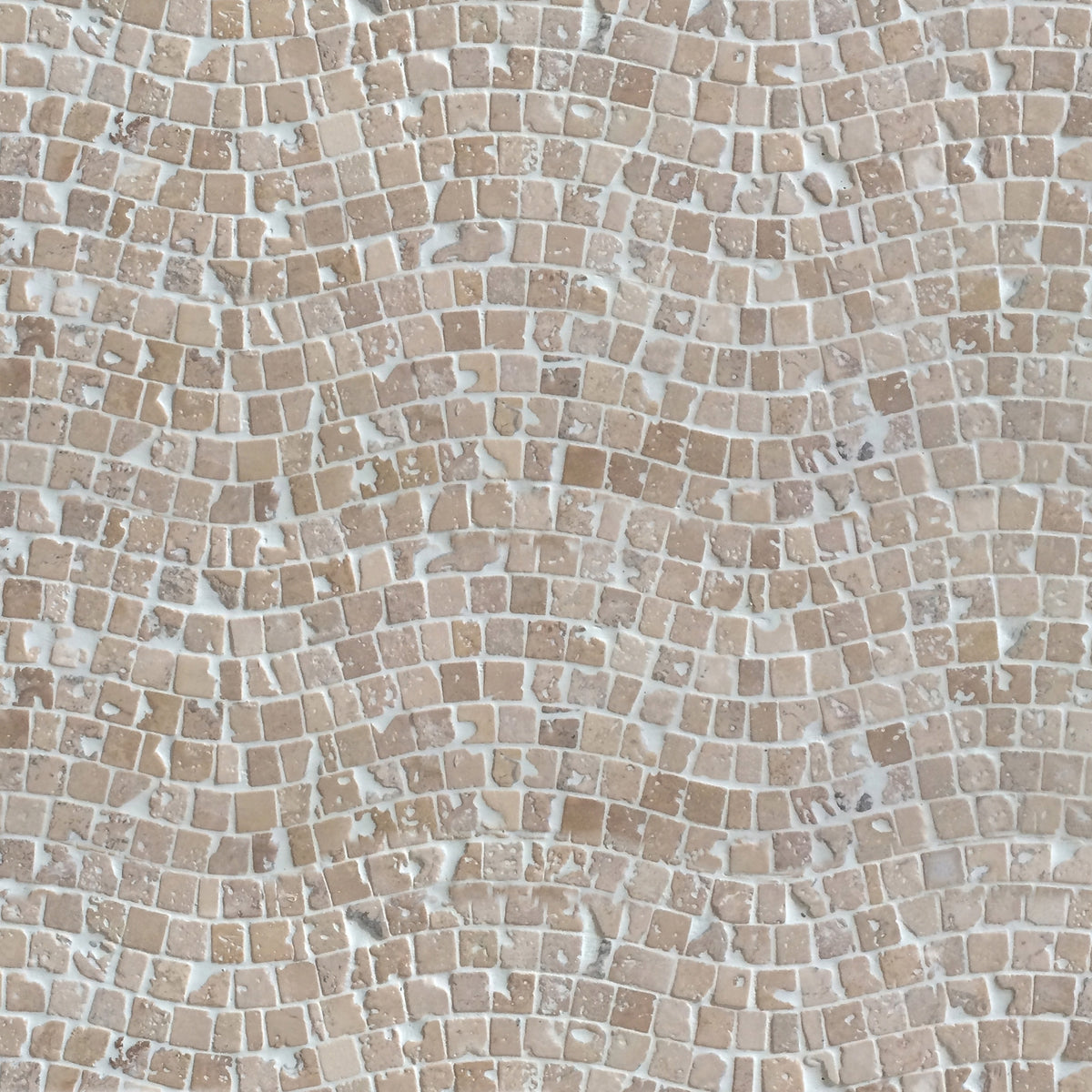 Mosaïque travertin ivoire vague