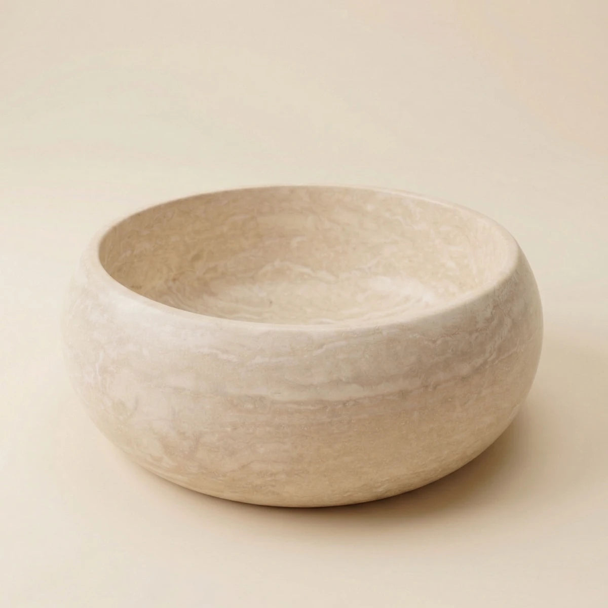 Vasque en travertin ronde pour salle de bain perspective