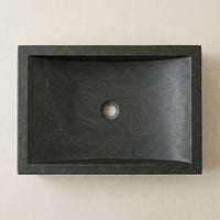 Vasque en basalte pour salle de bain vu de haut