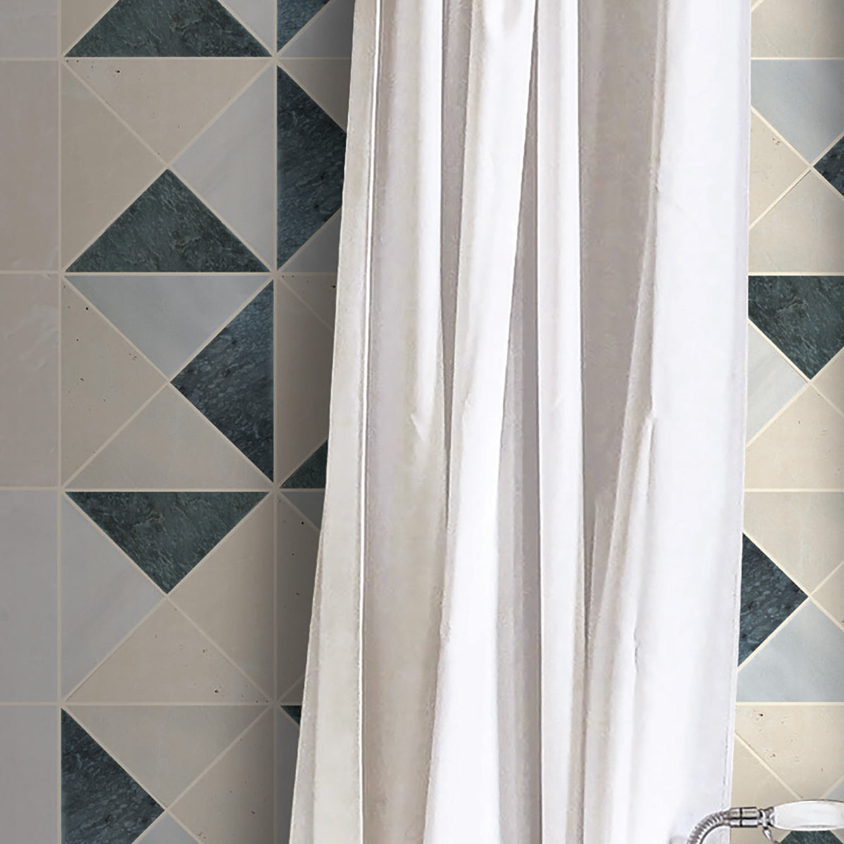 Mosaïque arlequin M1 marbre et travertin