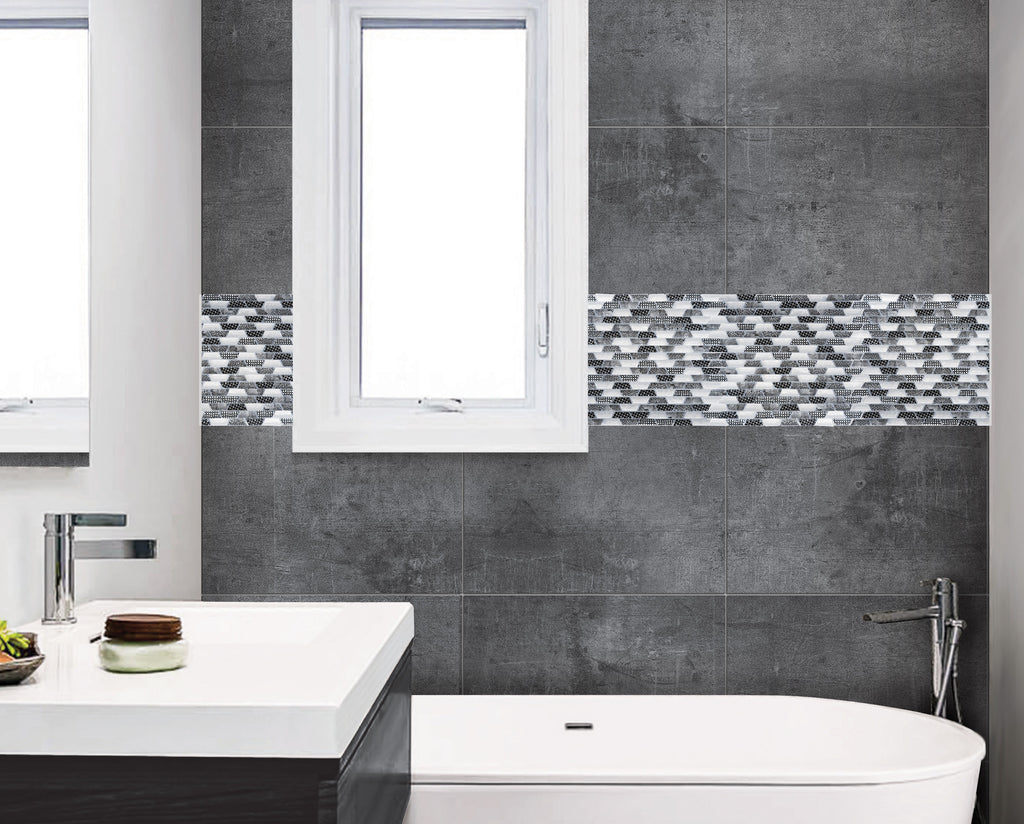 Mosaique arty trapeze blanc